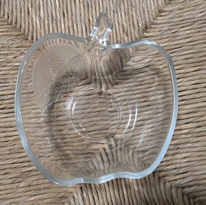 Vintage Alco crystal Apple dish